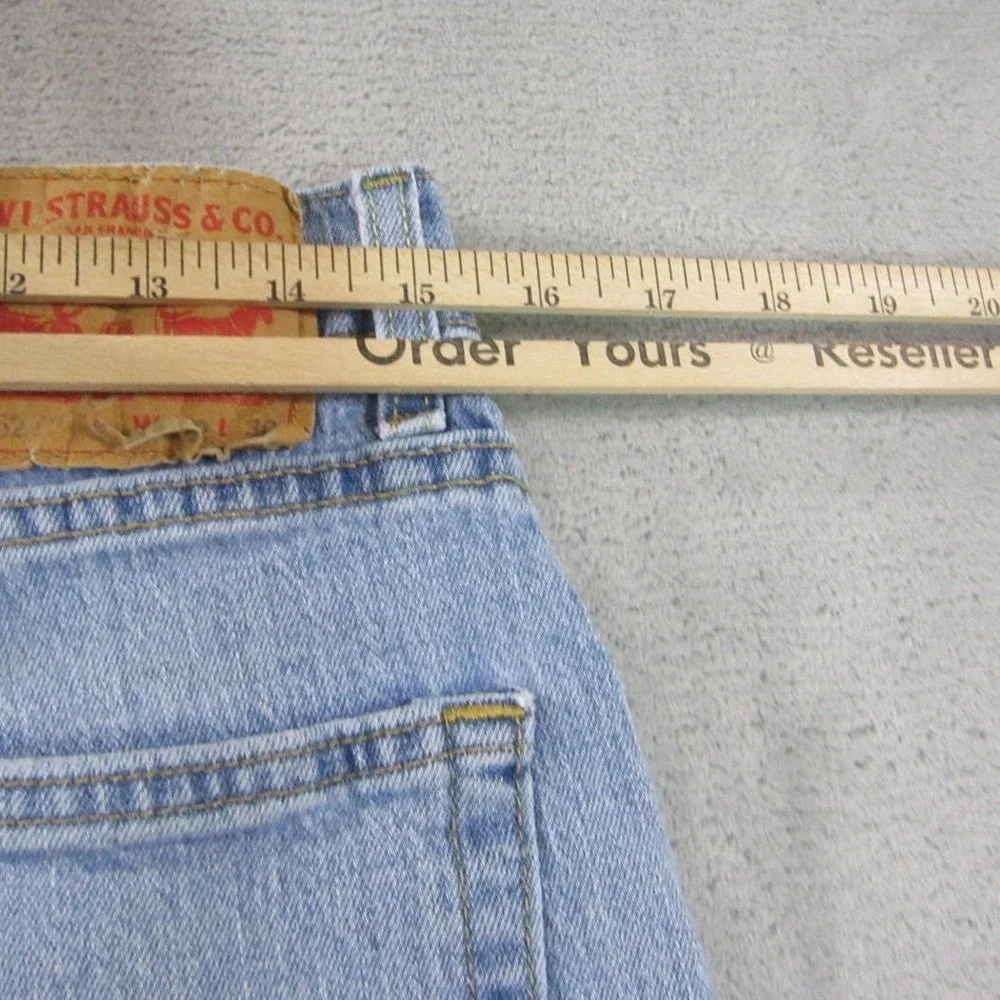 Levi's 527 Slim Bootcut Mens 32x30 Light Blue Frayed Hem Western Denim Jeans